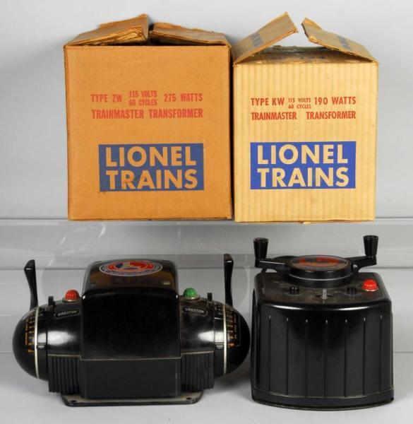 Appraisal: Lot of Lionel Transformers Description American Includes one KW -watts