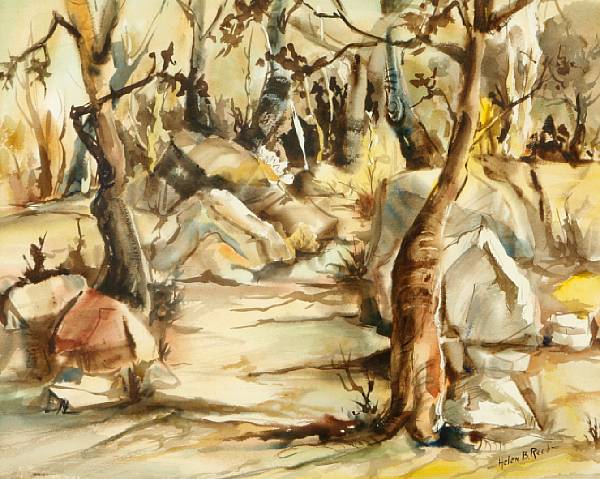 Appraisal: Helen B Reed American th century Forest scene signed 'Helen