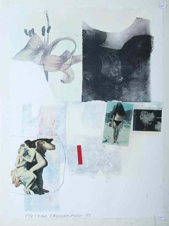 Appraisal: ROBERT RAUSCHENBERG American - HOSE signed dated ' and inscribed