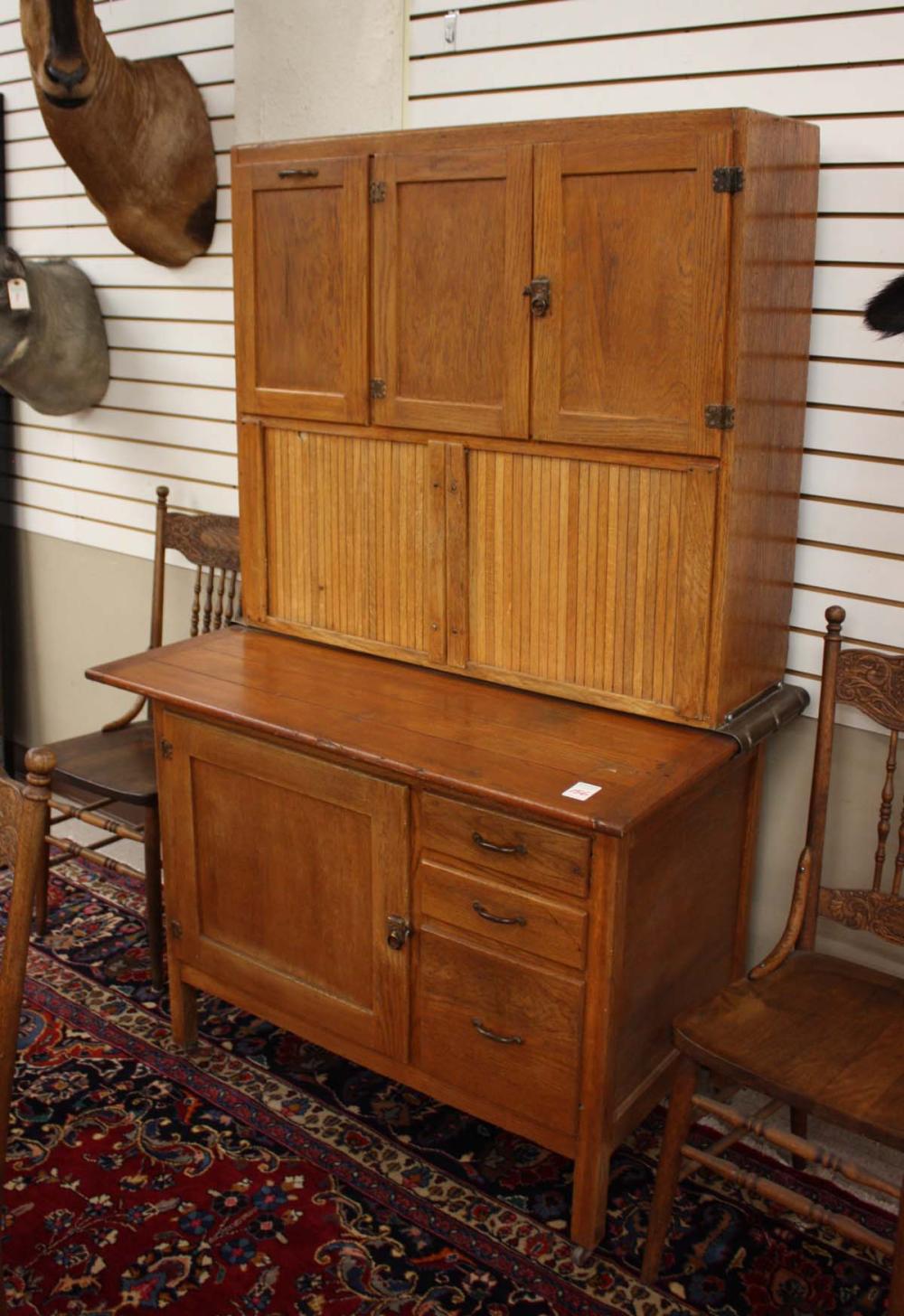 Appraisal: AN OAK KITCHEN 'HOOSIER' CABINET Broken Arrow Oklahoma c in