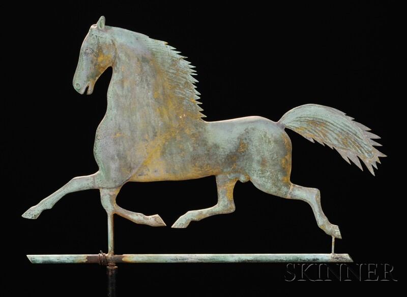 Appraisal: Molded Copper Black Hawk Weathervane attributed to A J Harris