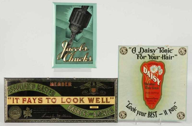 Appraisal: Lot of Early Advertising Signs Description Includes celluloid over cardboard