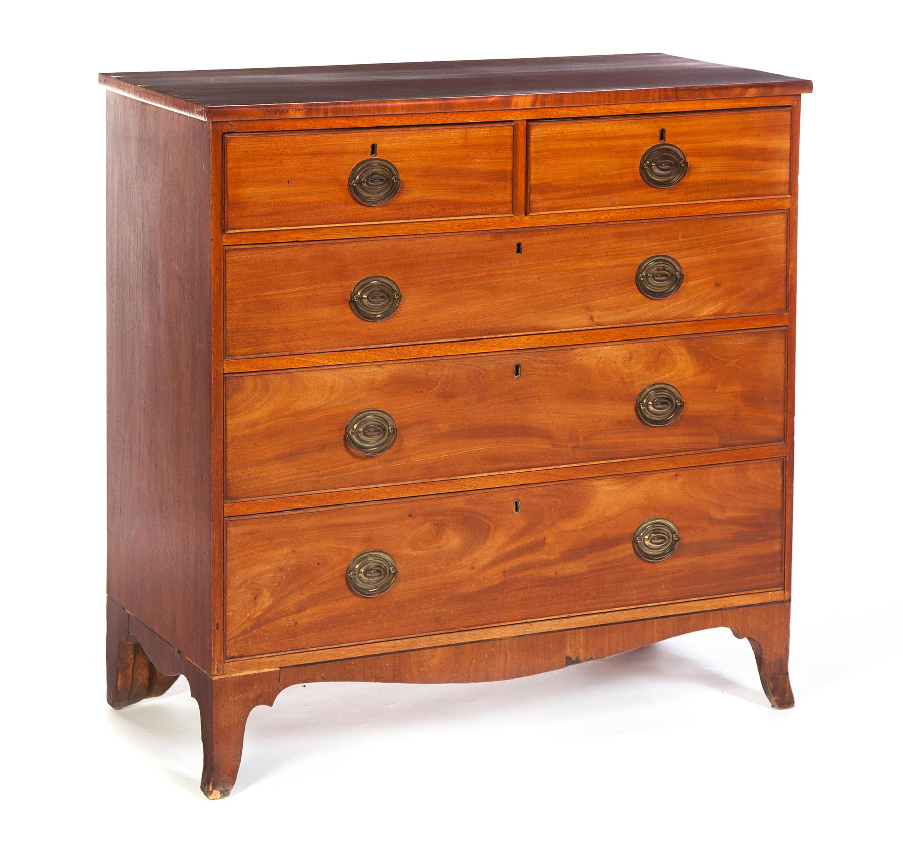 Appraisal: ENGLISH HEPPLEWHITE FIVE-DRAWER CHEST st quarter - th century Mahogany