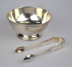 Appraisal: A Victorian engraved silver sugar basin John Evans II London