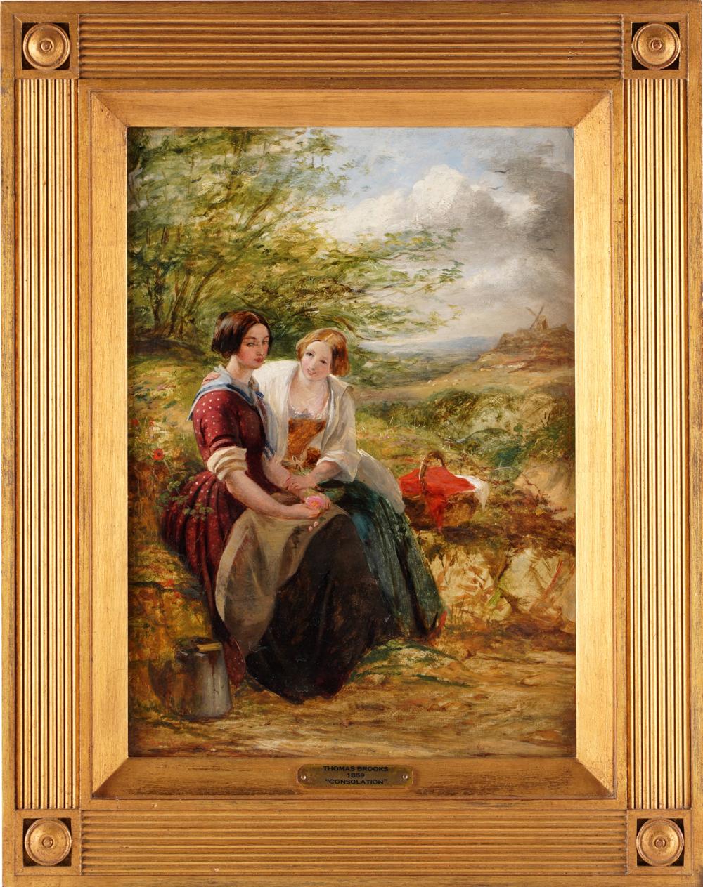 Appraisal: THOMAS BROOKS - CONSOLATION oil on board signed lower left