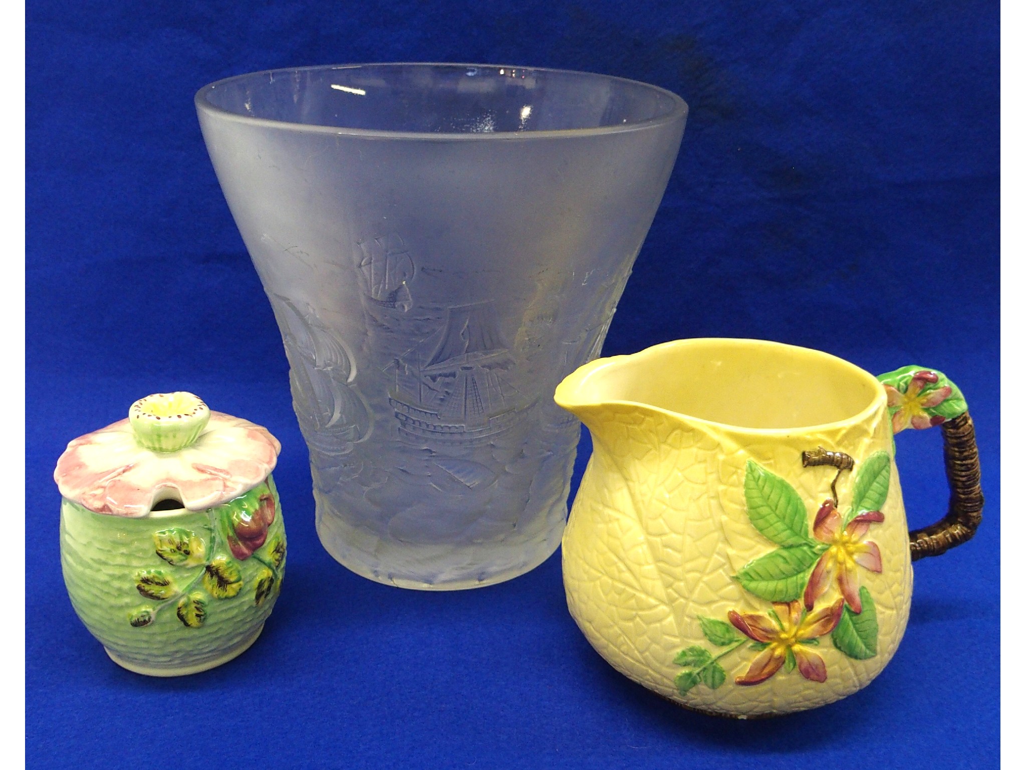 Appraisal: Moulded glass vase Carlton Ware jug and Shorter and Son