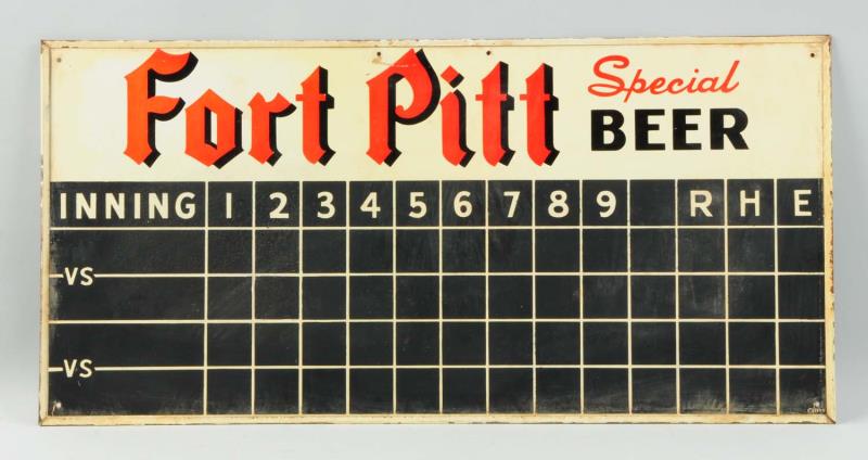 Appraisal: Fort Pitt Beer Scoreboard Sign This football scoreboard sign has