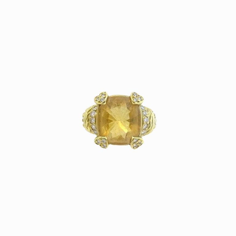 Appraisal: Judith Ripka Citrine Ring Judith Ripka Citrine Ring Set In