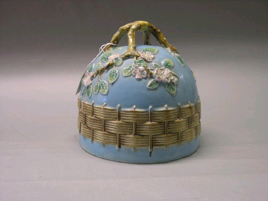 Appraisal: A Victorian majolica cheese dome possibly George Jones moulded design