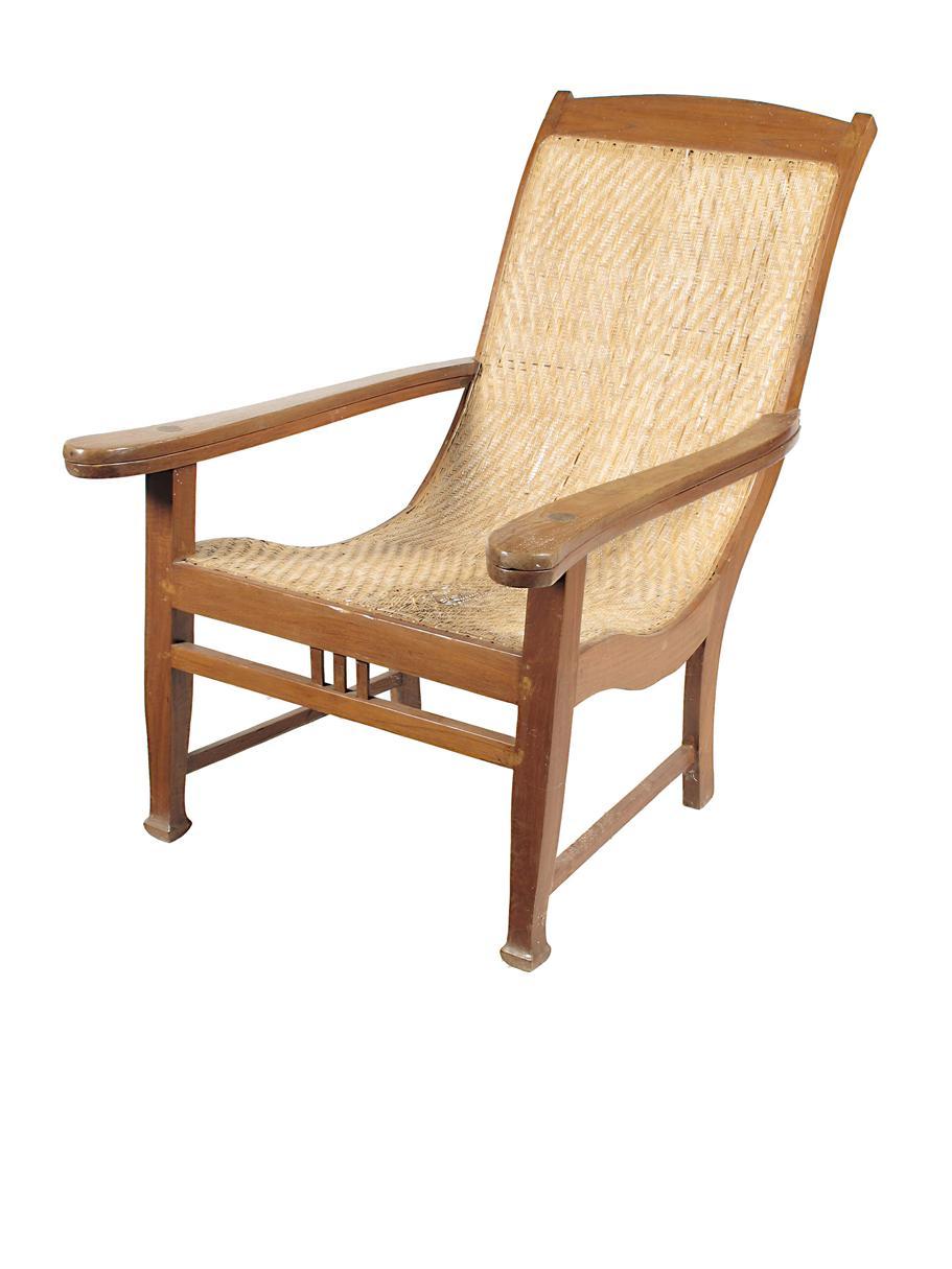 Appraisal: An Anglo-Indian teak planters chair