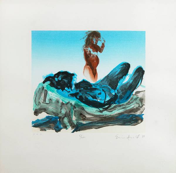 Appraisal: Eric Fischl American born Untitled Reclining Nude Aquatint in colors