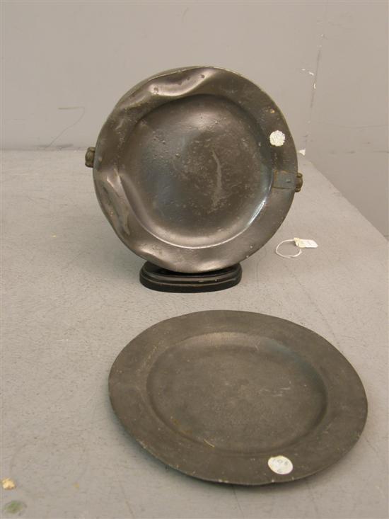 Appraisal: Late th Early th century pewter plate diameter and a