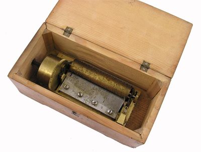 Appraisal: A pine cased musical box by Gustav Rebicek Prague with