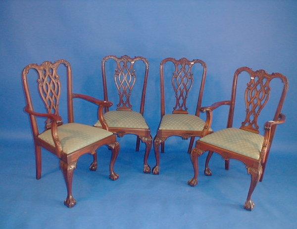 Appraisal: A set of ten reproduction Chippendale chairs including two carvers