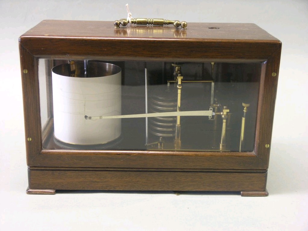 Appraisal: A mahogany cased barograph by Short and Mason London probably