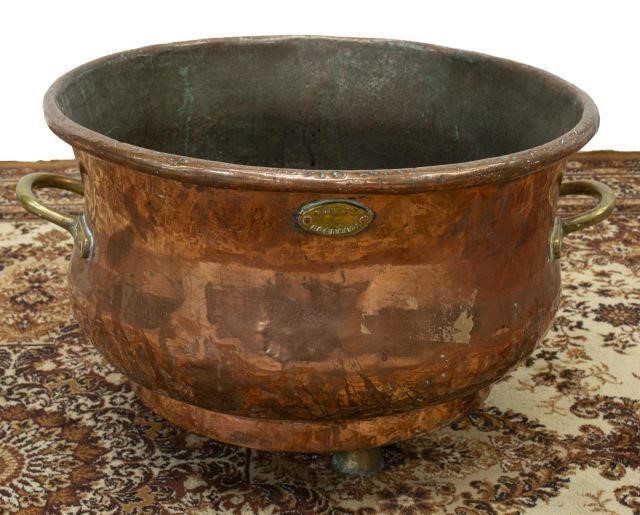 Appraisal: French copper planter Durand au Bordeaux th c having dual