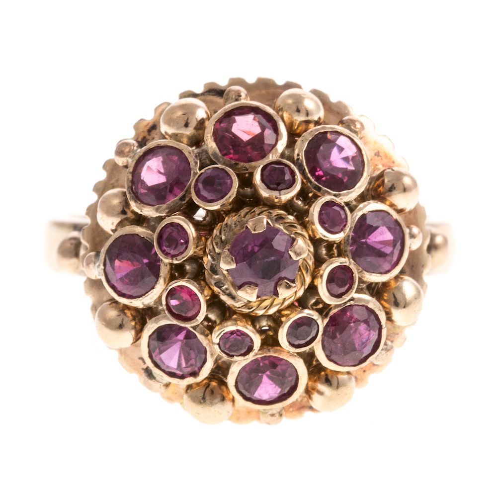 Appraisal: A Ladies Ruby Cluster Ring in K K yellow gold