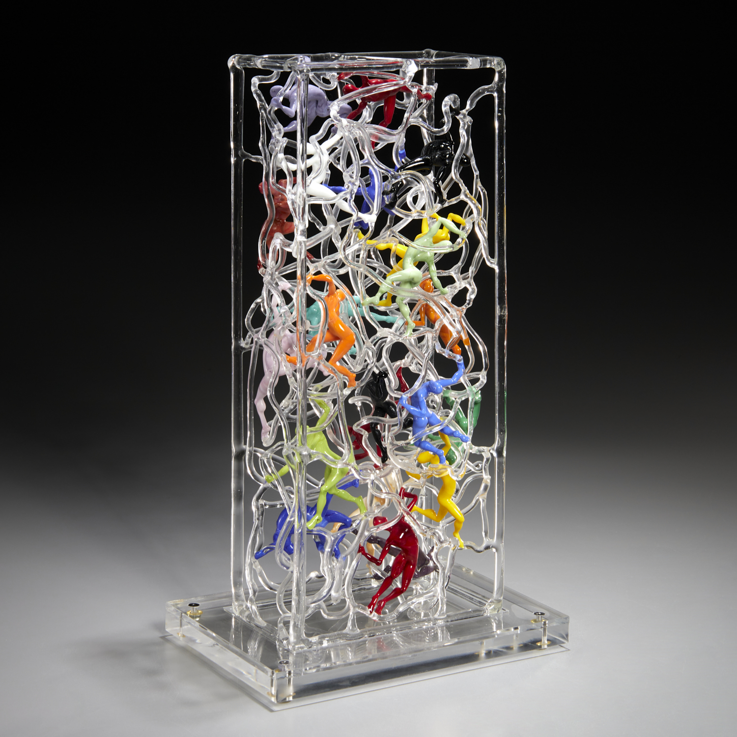 Appraisal: MAURO BONAVENTURA GLASS SCULPTURE Mauro Bonaventura Italian b Aquarium multicolor