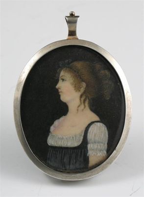 Appraisal: English School c Portrait of a lady in profile In