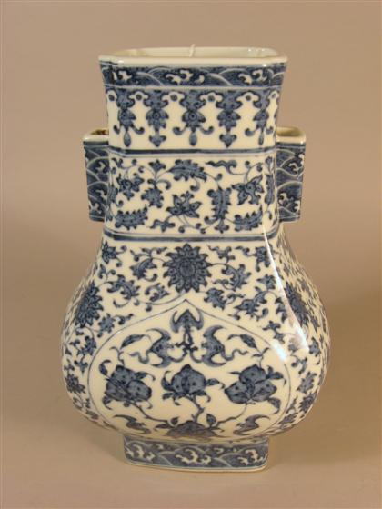 Appraisal: Chinese blue and white hu-form vase Qianlong seal mark th