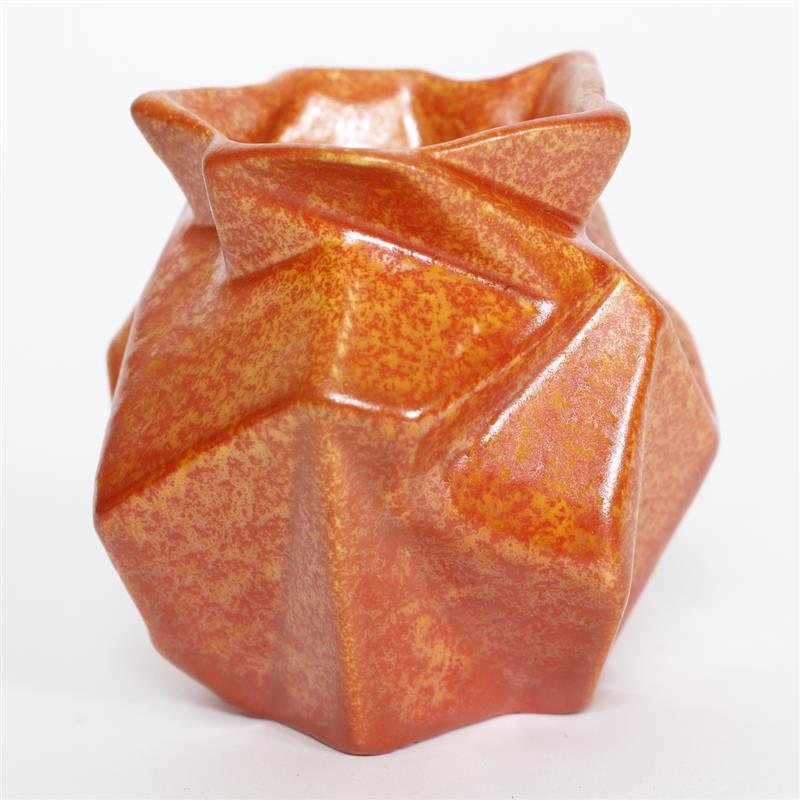 Appraisal: Muncie Ruba Rombic Reuben Haley Vase with orange peel glaze