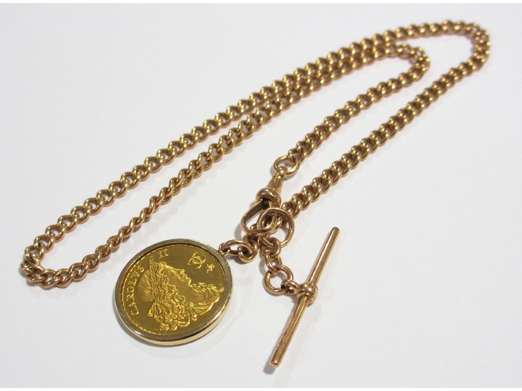 Appraisal: A Victorian ct gold Albert chain with commemorative Royal sovereign