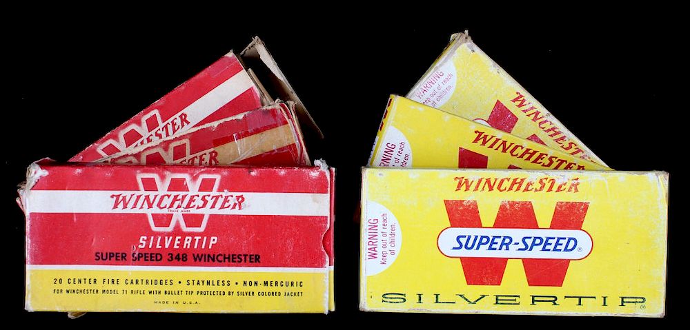 Appraisal: Six boxes Winchester Cartridges For your consideration is this collection