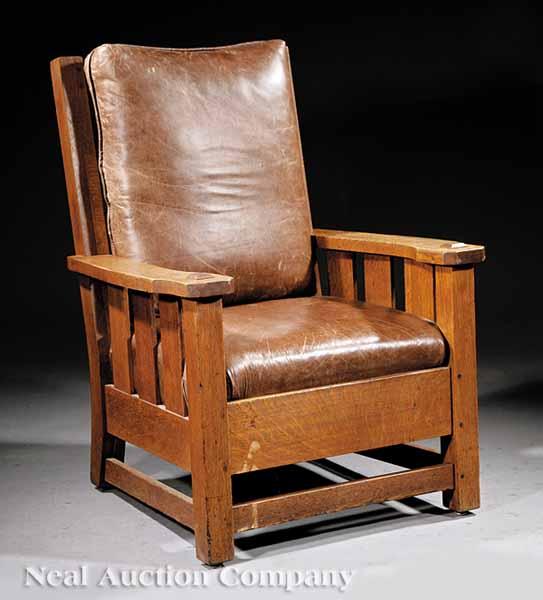 Appraisal: A Large Limbert Arts and Crafts Oak Armchair c branded