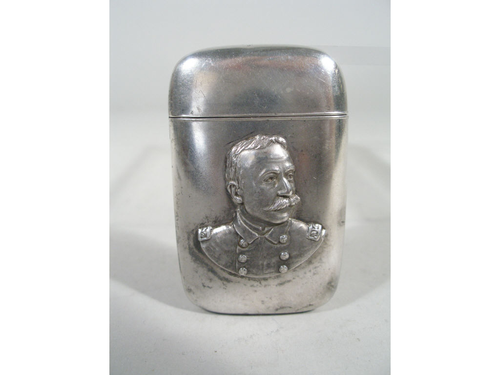 Appraisal: Admiral Dewey Sterling Silver Match Safe x ca A high