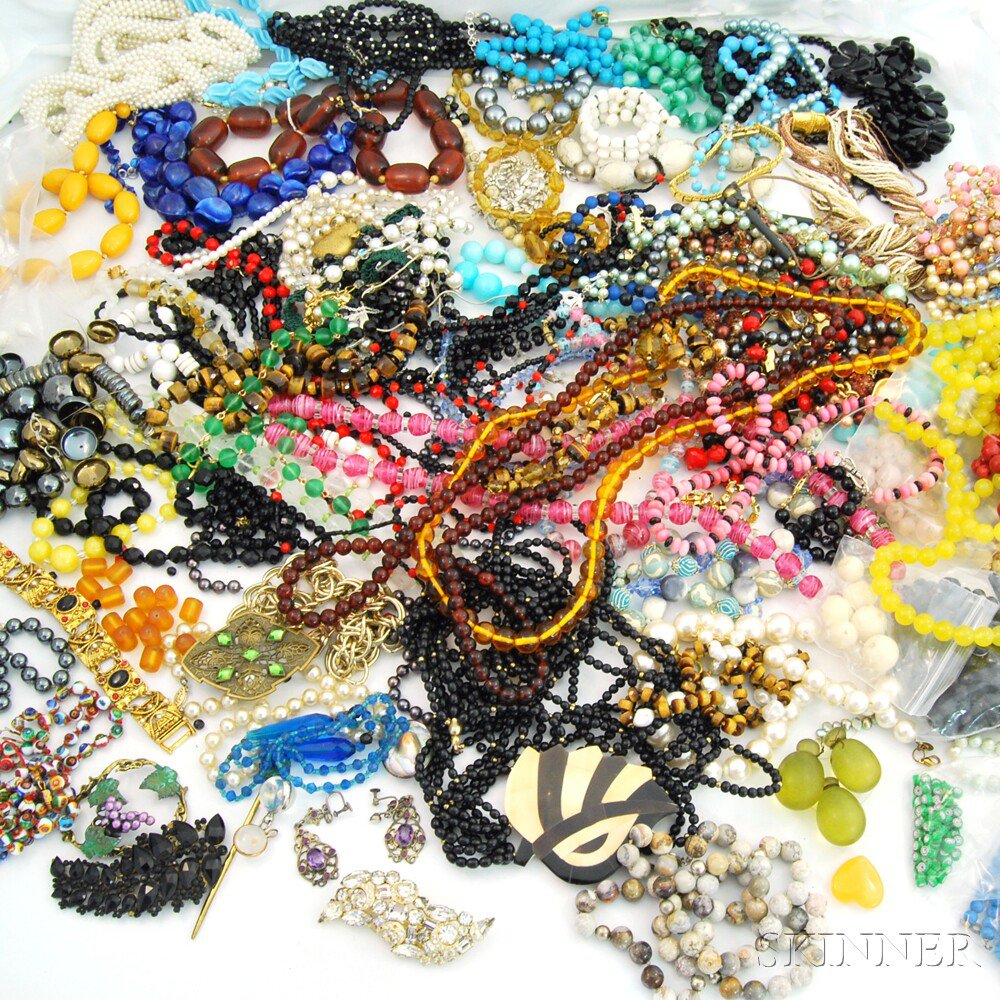 Appraisal: Large Collection of Mostly Beaded Costume Jewelry primarily necklaces Estimate