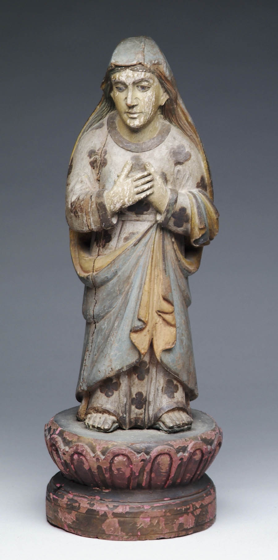 Appraisal: CARVED POLYCHROME FIGURE OF EVANGELINE Nicely painted figure shows a