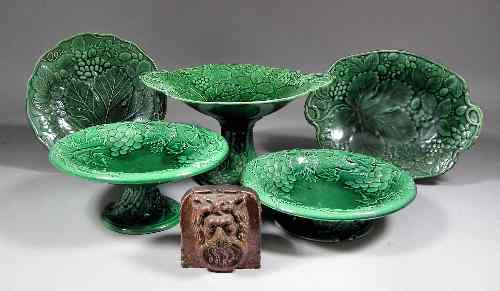 Appraisal: A small collection of early th Century green lead glazed