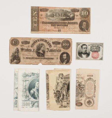 Appraisal: Assortment of United States and foreign currency comprising -Cent fractional