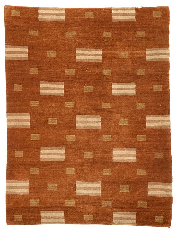 Appraisal: Tufenkian Rug Turkish th century orange field with square and