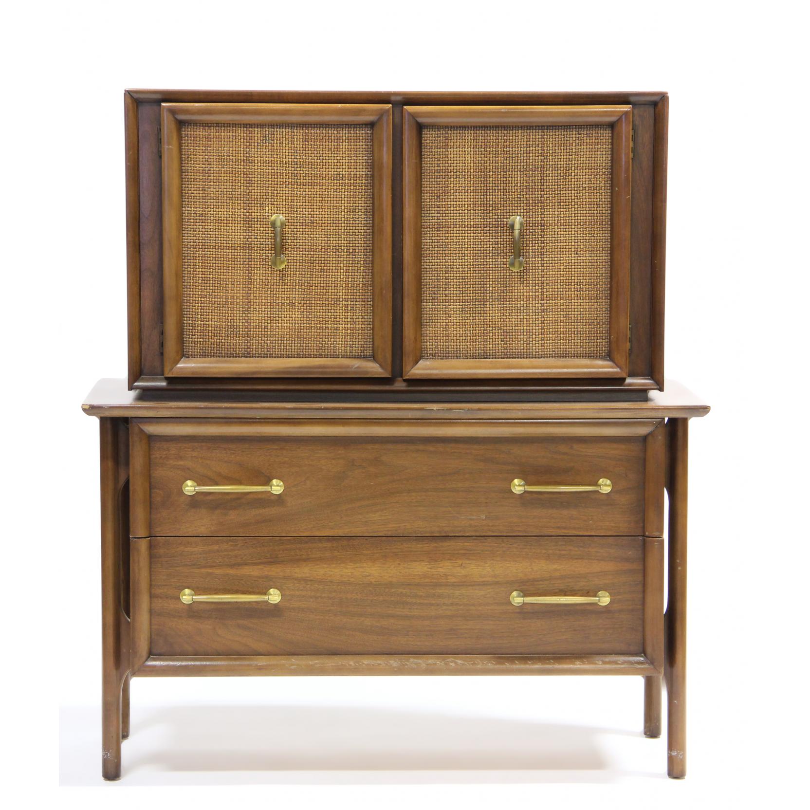 Appraisal: American Modernist Semi-Tall Chest of Drawers mid th century walnut