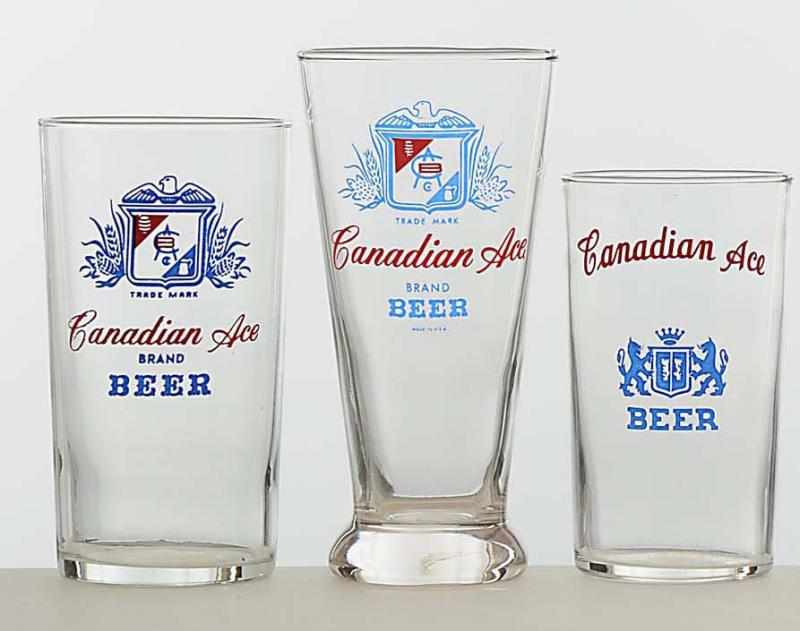 Appraisal: Lot of Canadian Ale Enameled Beer Glasses All are different