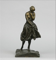 Appraisal: Icart Bronze Figure L'Accident depicting a woman with her dress