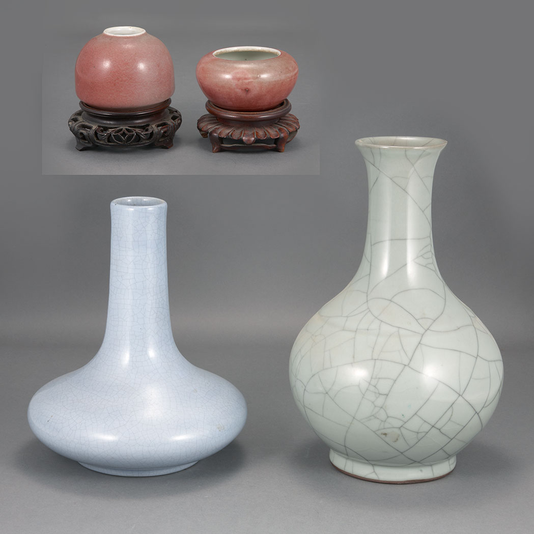 Appraisal: Group of Four Chinese Porcelain Articles th th Century Comprising