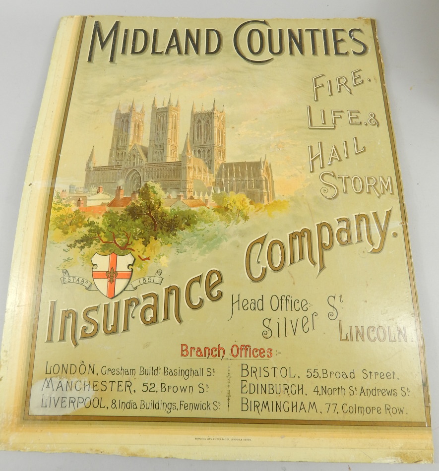 Appraisal: An advertising board for The Midland Counties Insurance Company Head