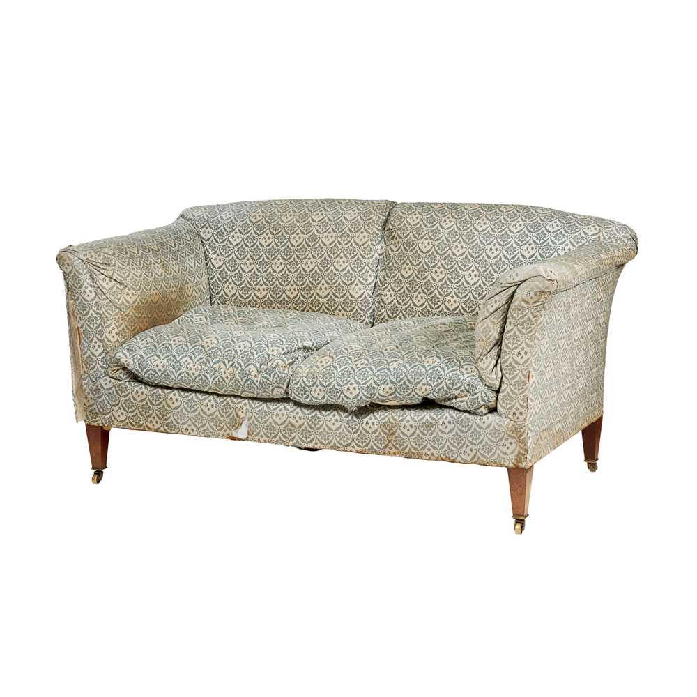 Appraisal: HOWARD SONS 'CHAPLIN' UPHOLSTERED SOFA EARLY TH CENTURY with a