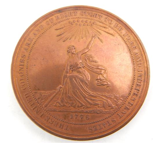 Appraisal: MEDAL U S Centennial Expo Medal bronze HK- Julian CM-