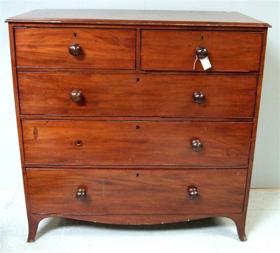 Appraisal: th century mahogany chest of two short over three long