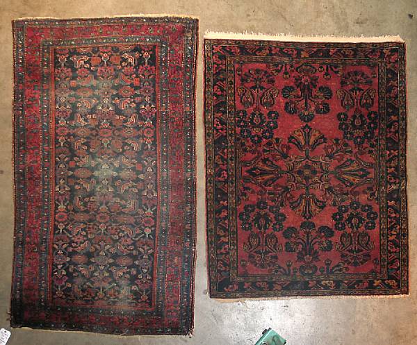 Appraisal: Two Hamadan rugs size approximately ft in x ft in