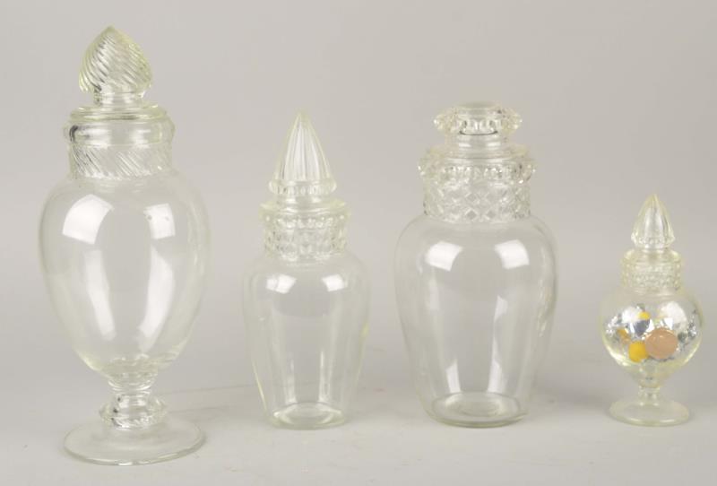 Appraisal: Lot Of Urn Shaped Candy Jars And Lids You get