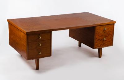 Appraisal: A Gimson and Slater pedestal desk with paper instruction labels