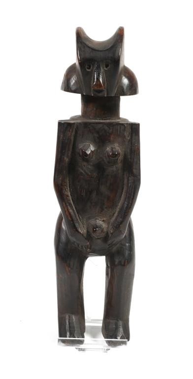 Appraisal: Carved wooden fertility sculpture possibly Senufo Measures tall Shows some