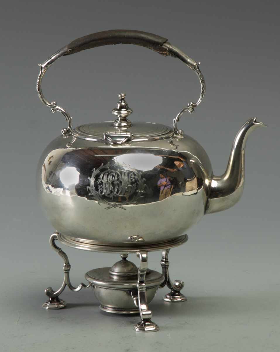 Appraisal: J Garrard of London Sterling Silver Teapot on Burner JG