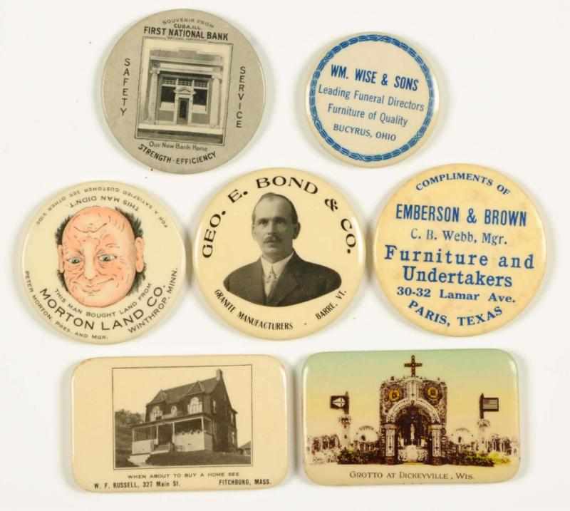 Appraisal: Lot of Pocket Mirrors Includes mirrors for banks real estate