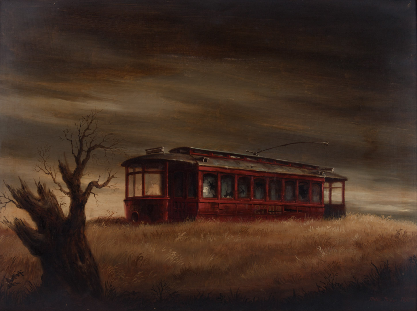 Appraisal: Melvin Miller Abandoned Trolley oil on masonite Melvin Orville Miller