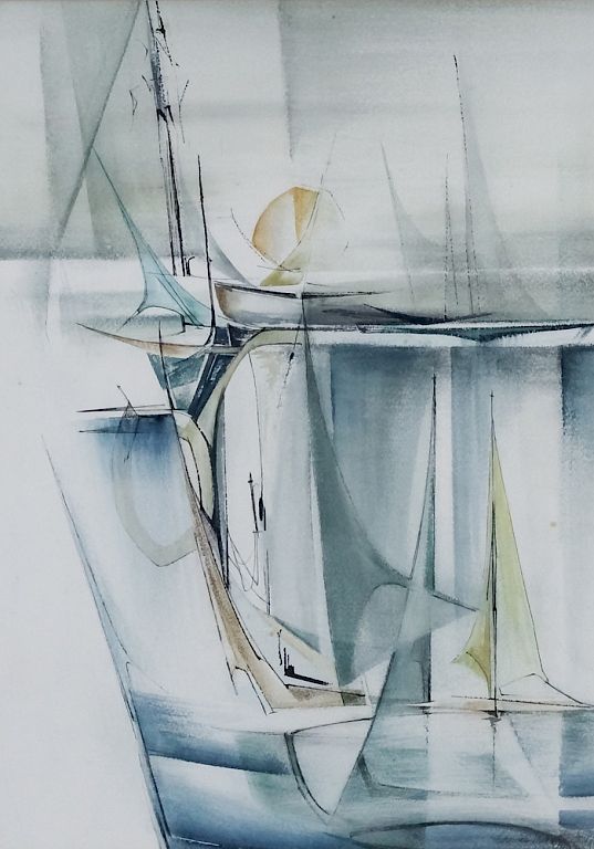 Appraisal: Corinne Trippetti Sails Watercolor Painting Corinne Trippetti th Century original